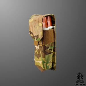 Подсумок для 2-х магазинов АК с клапаном и резинкой / Мультикам